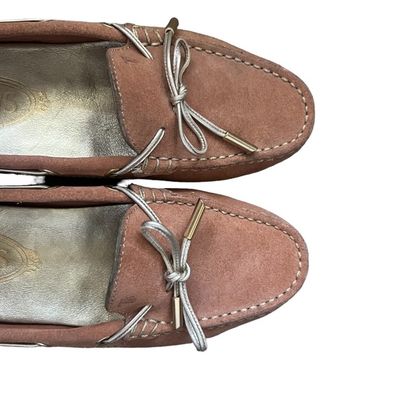 Tod's Tie-fastening Suede Loafers Ligtht Brown Size IT 36/ US 6 - Picture 8 of 15